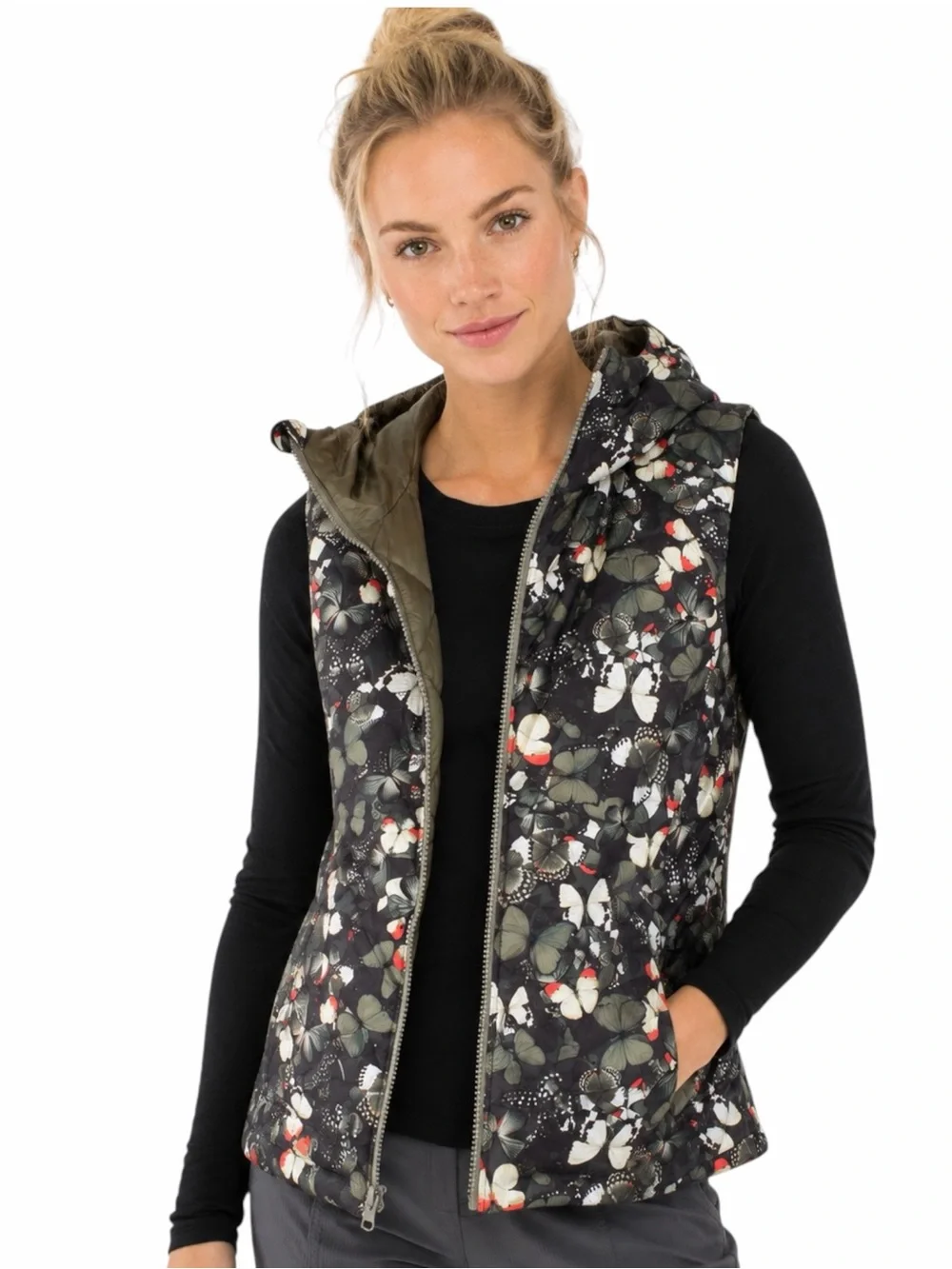 Lululemon – The Fluffiest Vest So Fly Butterfly Alarming Red Green – Sz. 10